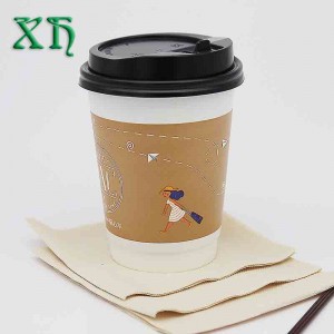 12oz Custom double wall paper coffee cups paper cup to go