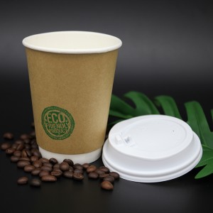 Single double wall pure kraft coffee paper cup