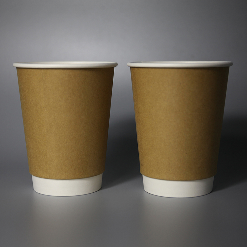 350ml PE/PLA Lining Double Wall Paper Cup 12 oz- Kraft